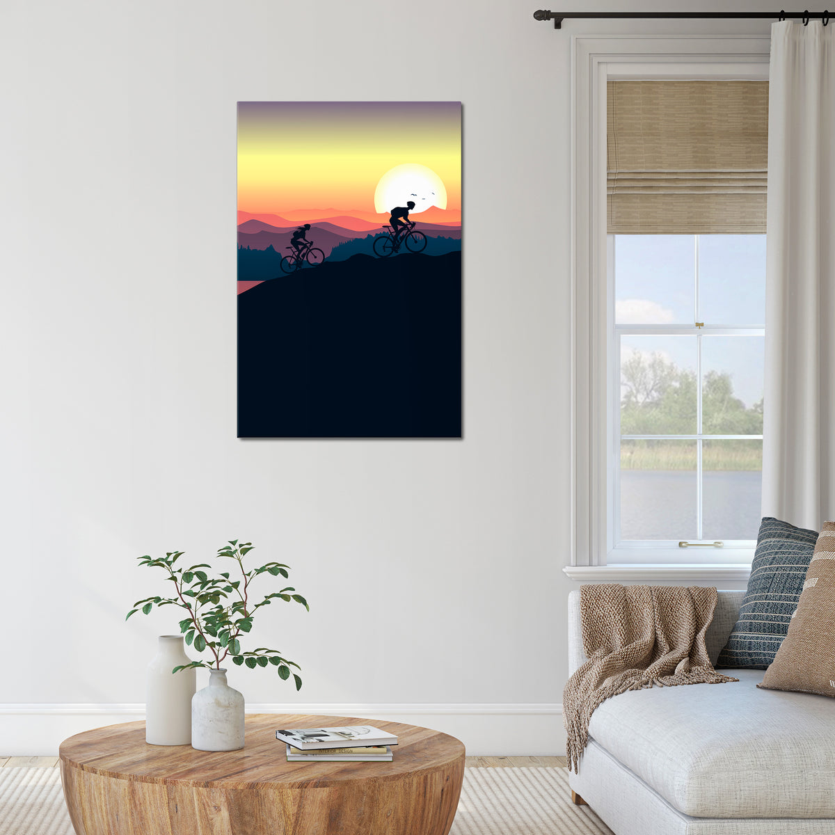 CYCLING HORIZON Vertical Canvas Print
