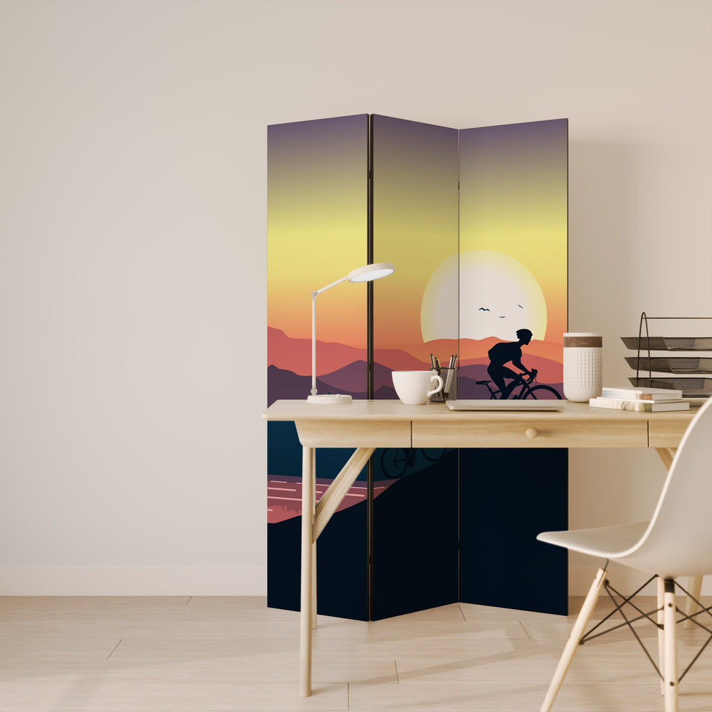 CYCLING HORIZON Dekorativer 3-teiliger Raumteiler