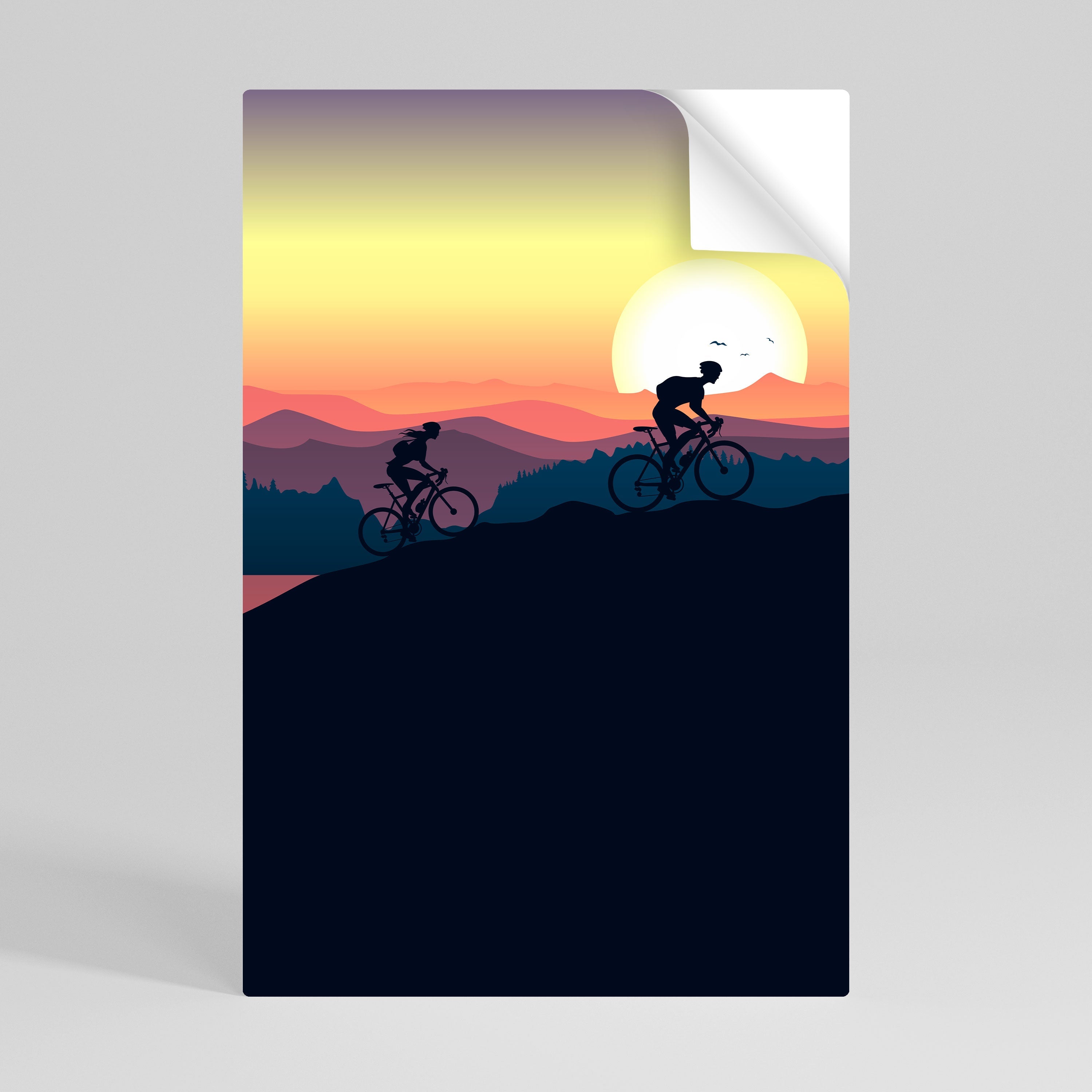 CYCLING HORIZON Vertikales Poster zum Abziehen und Aufkleben