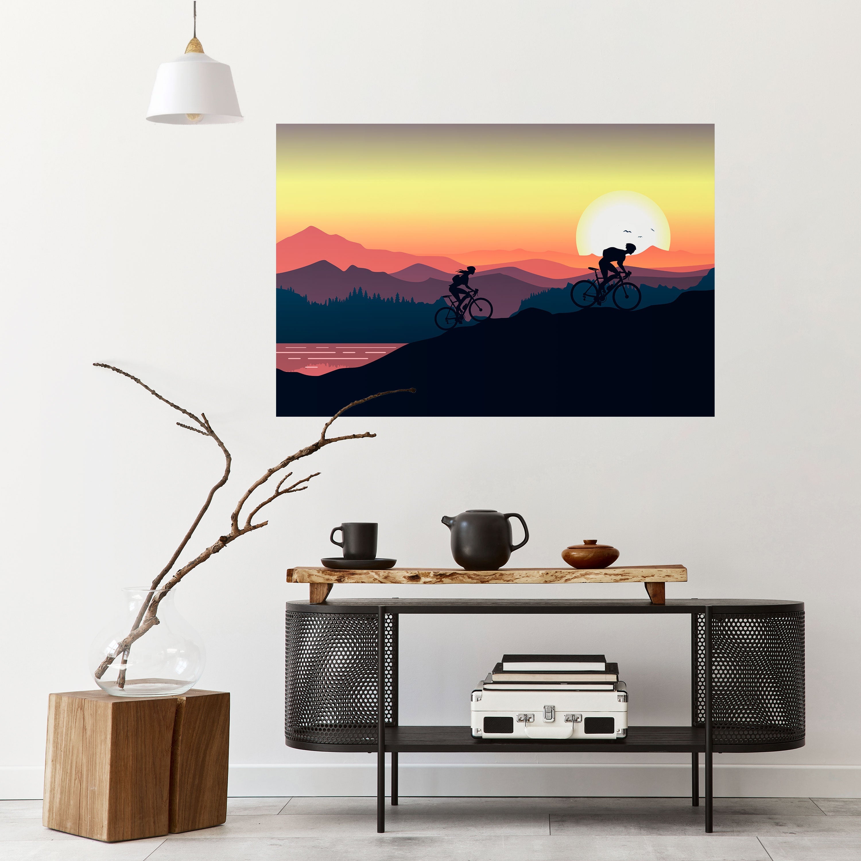 CYCLING HORIZON Selbstklebendes Horizontal-Poster