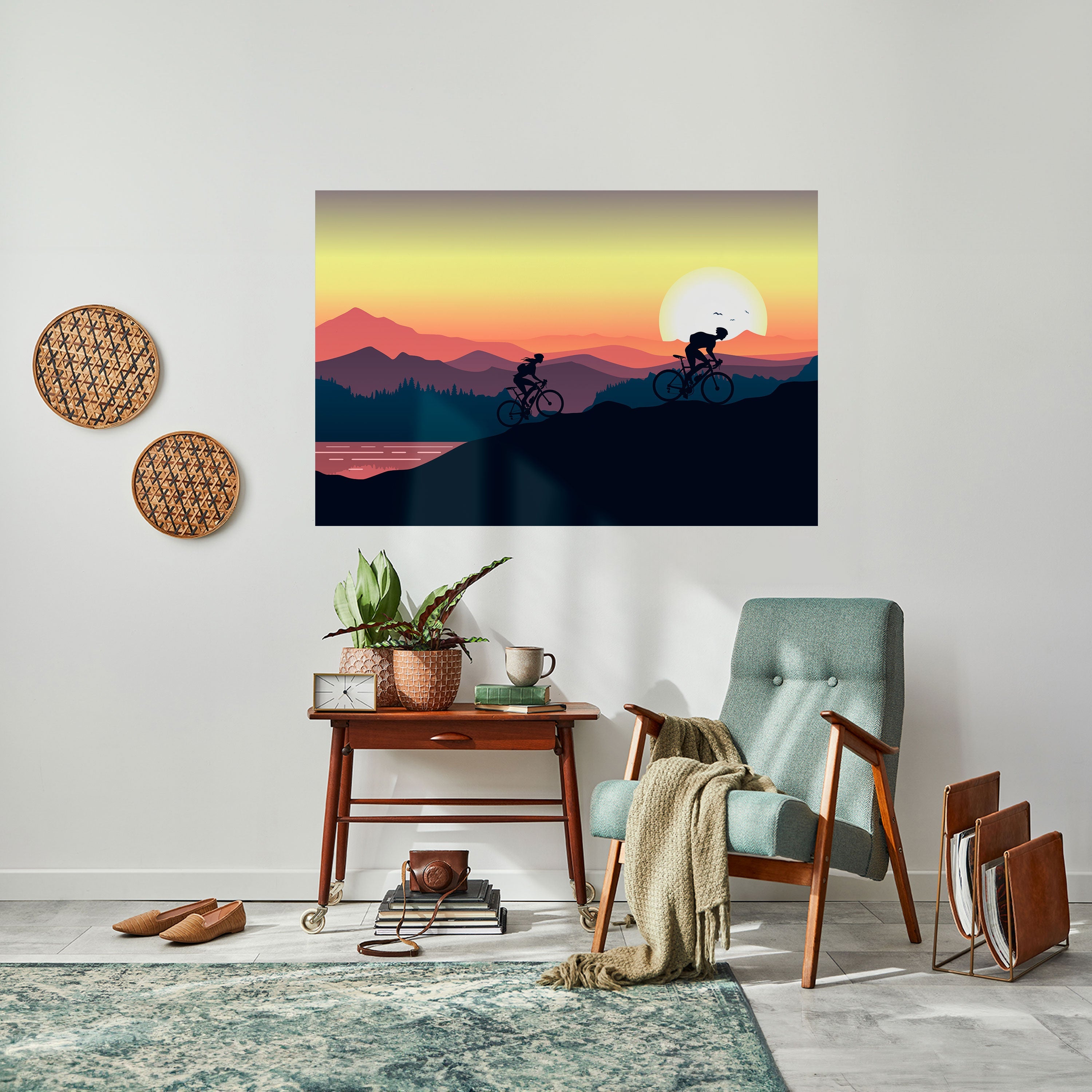 CYCLING HORIZON Selbstklebendes Horizontal-Poster