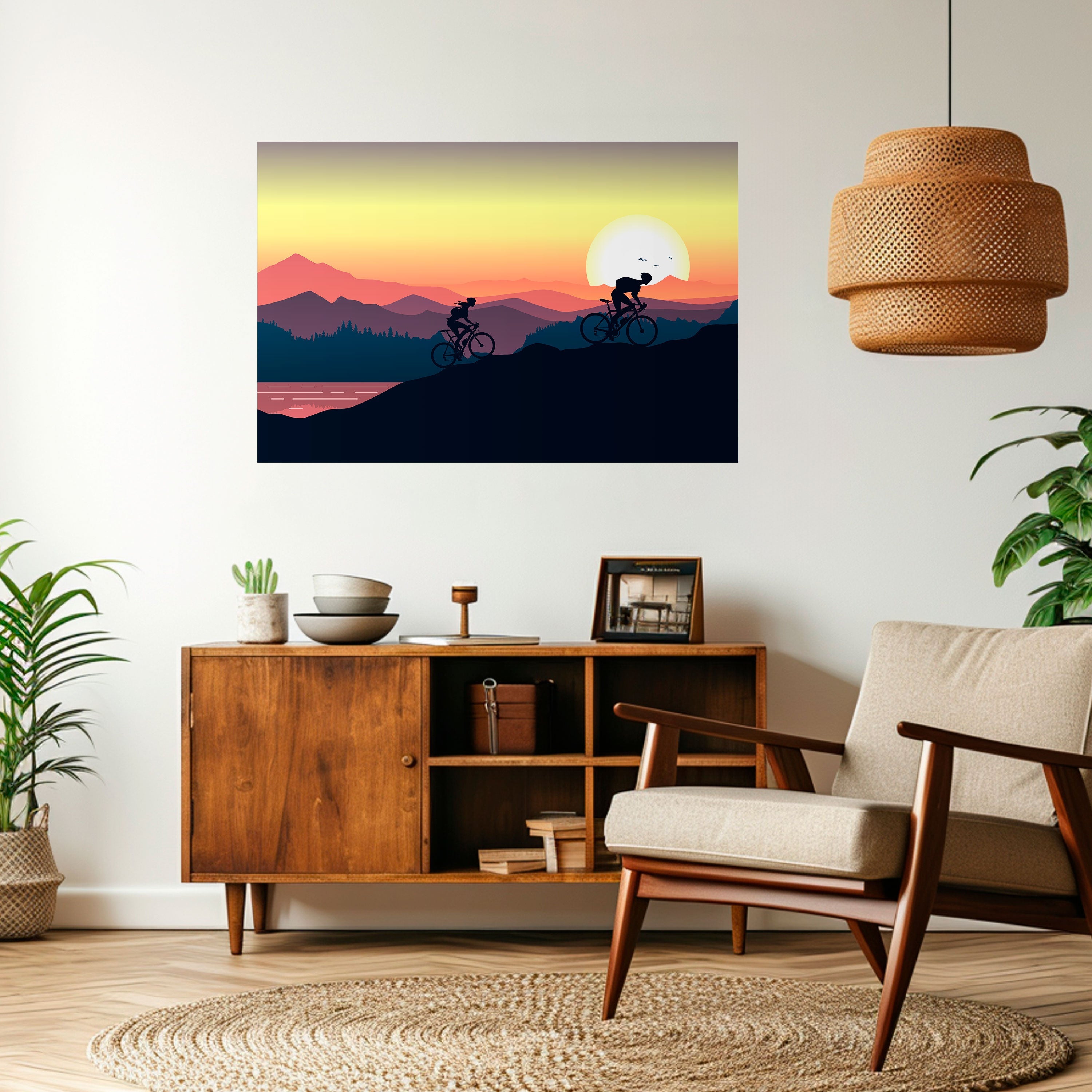 CYCLING HORIZON Selbstklebendes Horizontal-Poster