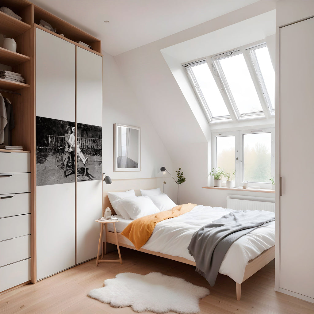 RIDING THROUGH TIME Selbstklebendes Horizontal-Poster