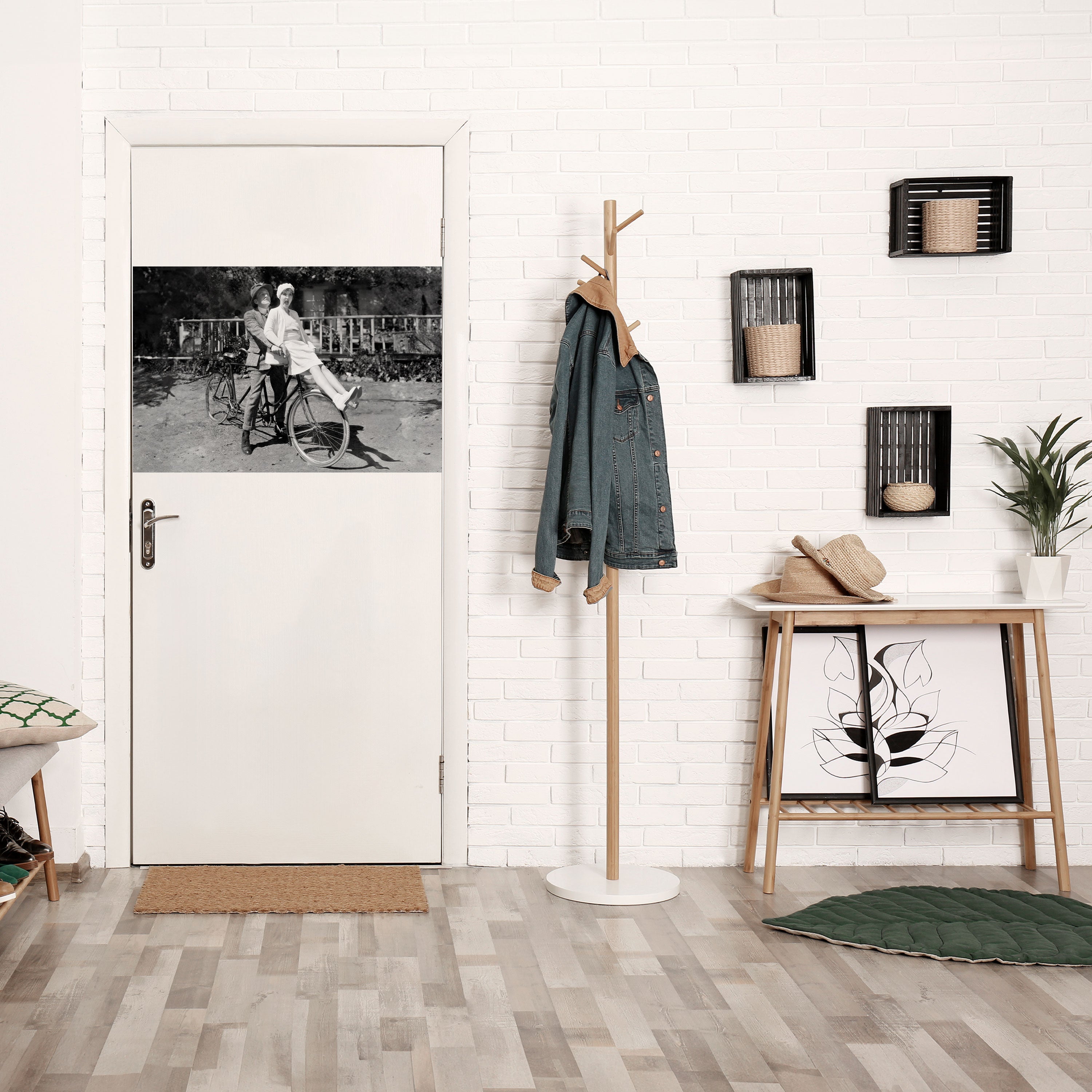 RIDING THROUGH TIME Selbstklebendes Horizontal-Poster