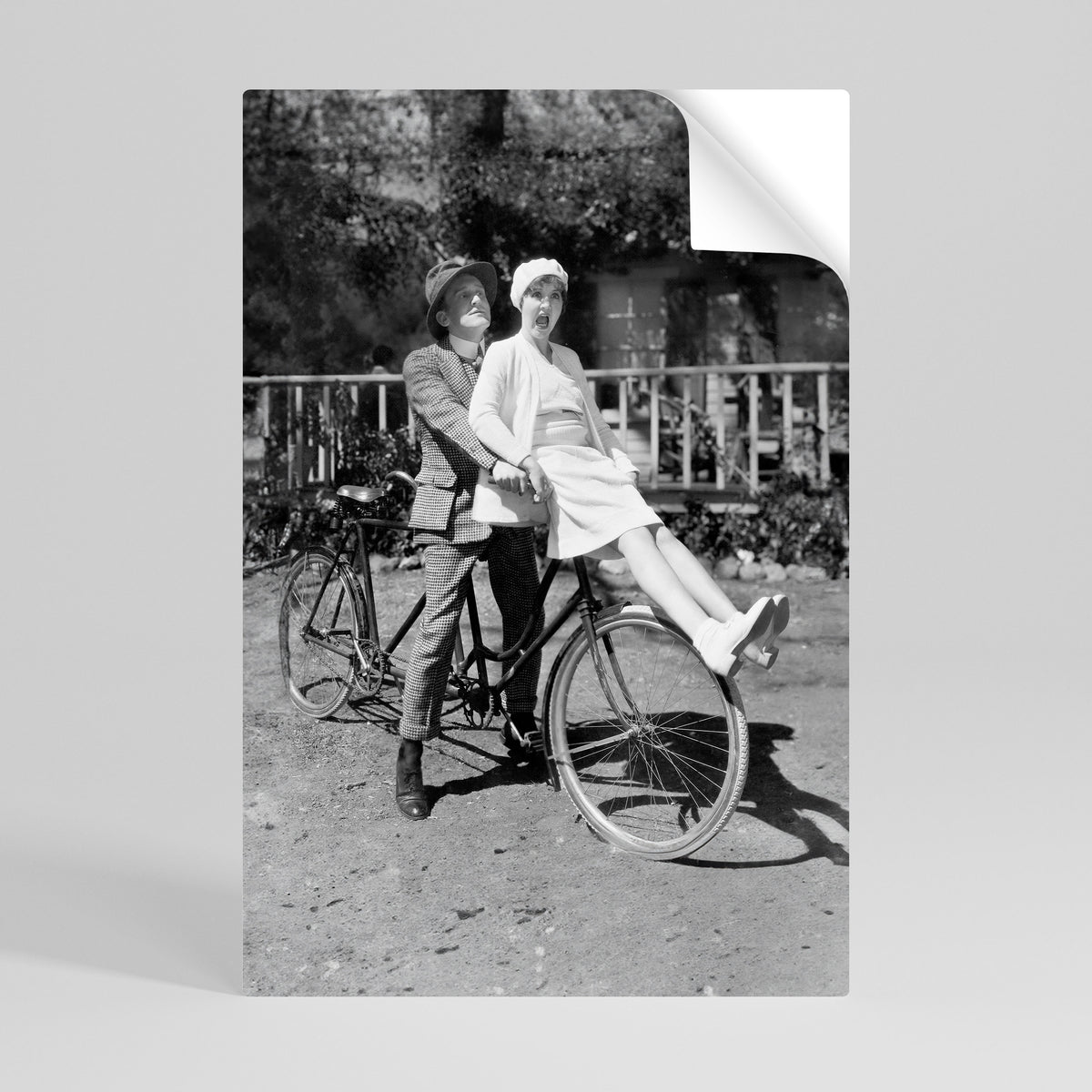 RIDING THROUGH TIME Selbstklebendes Poster - Hochformat