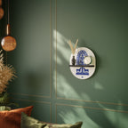 POLISH FOLK ART Oval Art Shelf In Black Finish