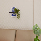 POLISH FOLK ART Oval Art Shelf In Black Finish