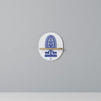 POLISH FOLK ART Ovales Kunstregal in Eiche-Optik