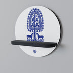 POLISH FOLK ART Rundes Kunstregal in Schwarz