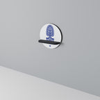 POLISH FOLK ART Rundes Kunstregal in Schwarz