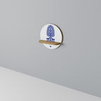 POLISH FOLK ART Rundes Kunstregal in Eiche-Optik