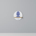 POLISH FOLK ART Rundes Kunstregal in Eiche-Optik