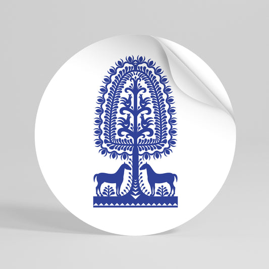 POLISH FOLK ART Runder Wandsticker zum Abziehen und Aufkleben