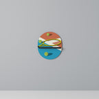 TENNIS ESSENTIALS Oval Art Shelf In Black Finish