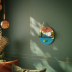 TENNIS ESSENTIALS Oval Art Shelf In Black Finish