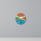 TENNIS ESSENTIALS Ovales Kunstregal in Eiche-Optik