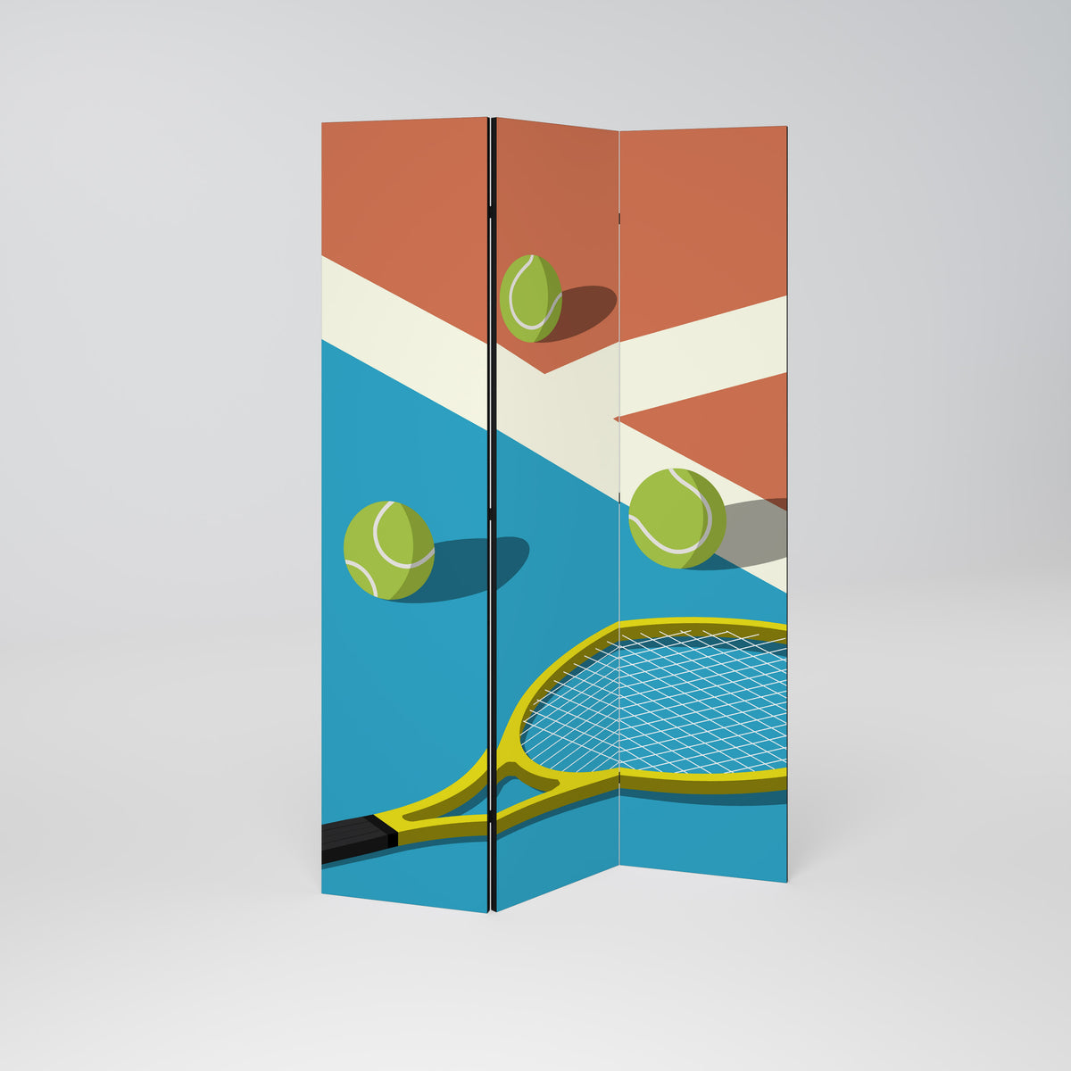 TENNIS ESSENTIALS 3-Panel Room Divider
