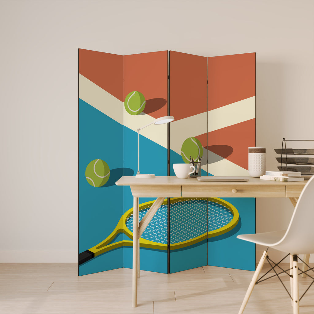 TENNIS ESSENTIALS 4-Panel Room Divider