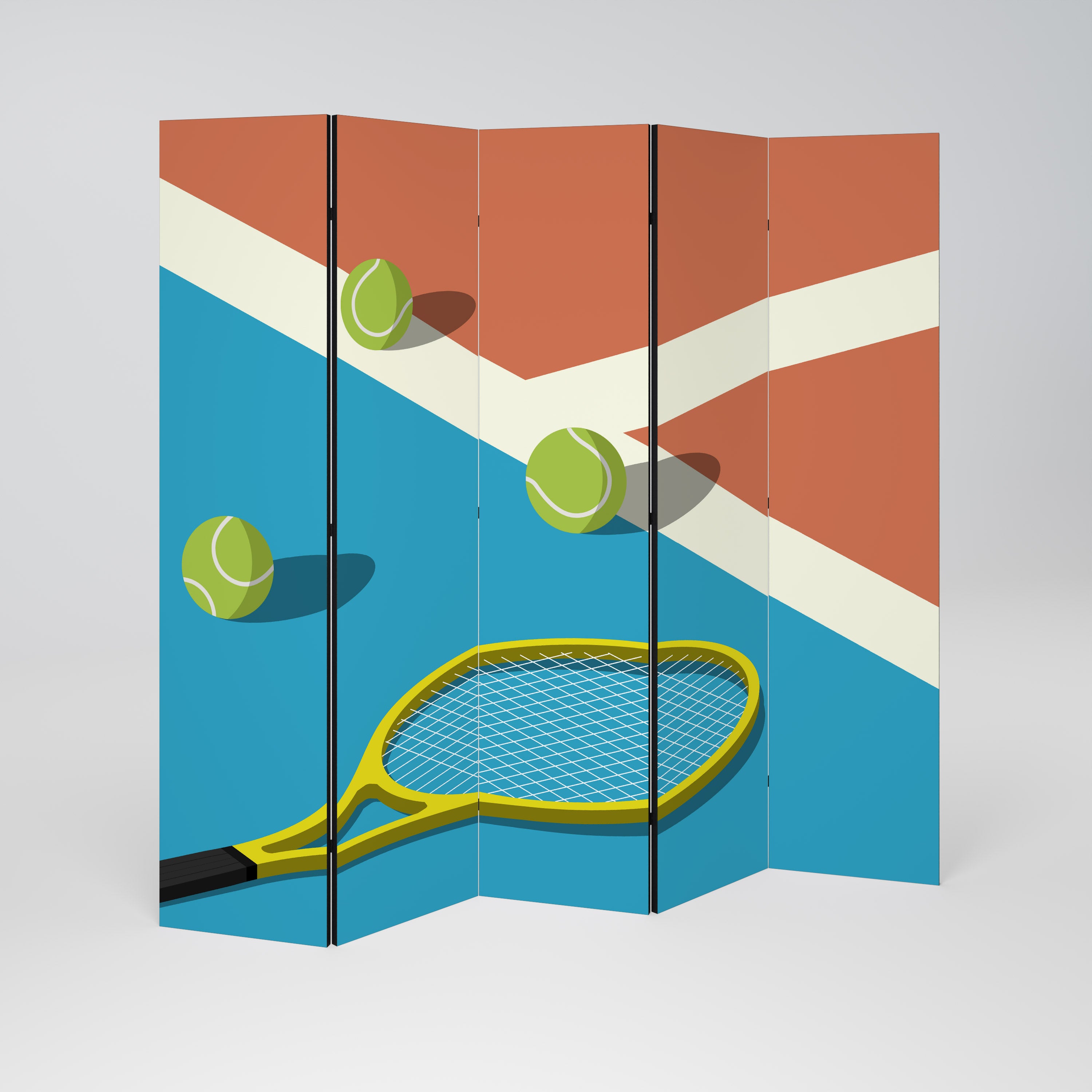 TENNIS ESSENTIALS 5-teiliger Paravent