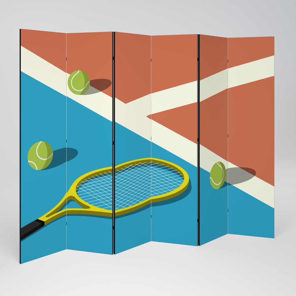 TENNIS ESSENTIALS Decorative 6-Panel Room Divider