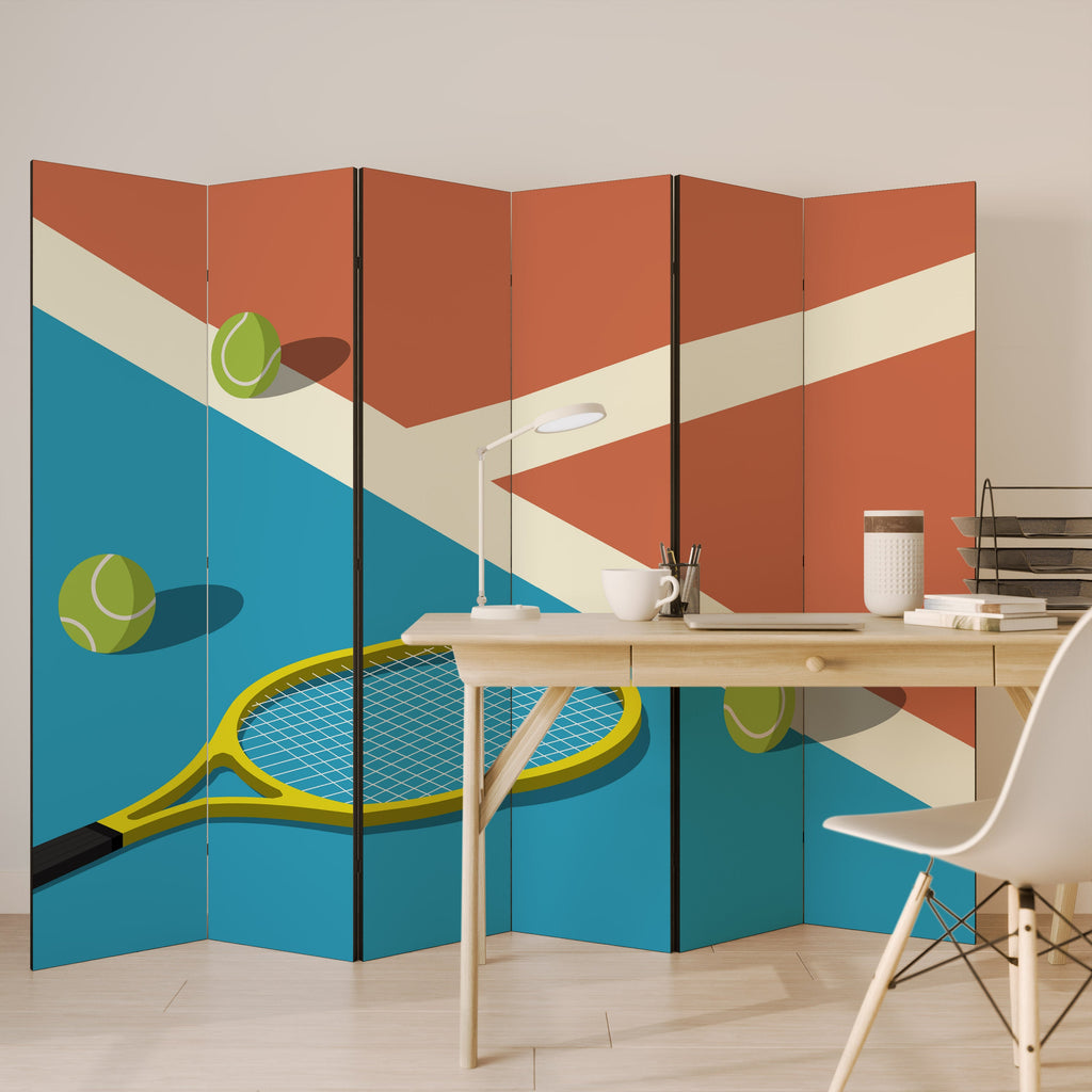 TENNIS ESSENTIALS Decorative 6-Panel Room Divider