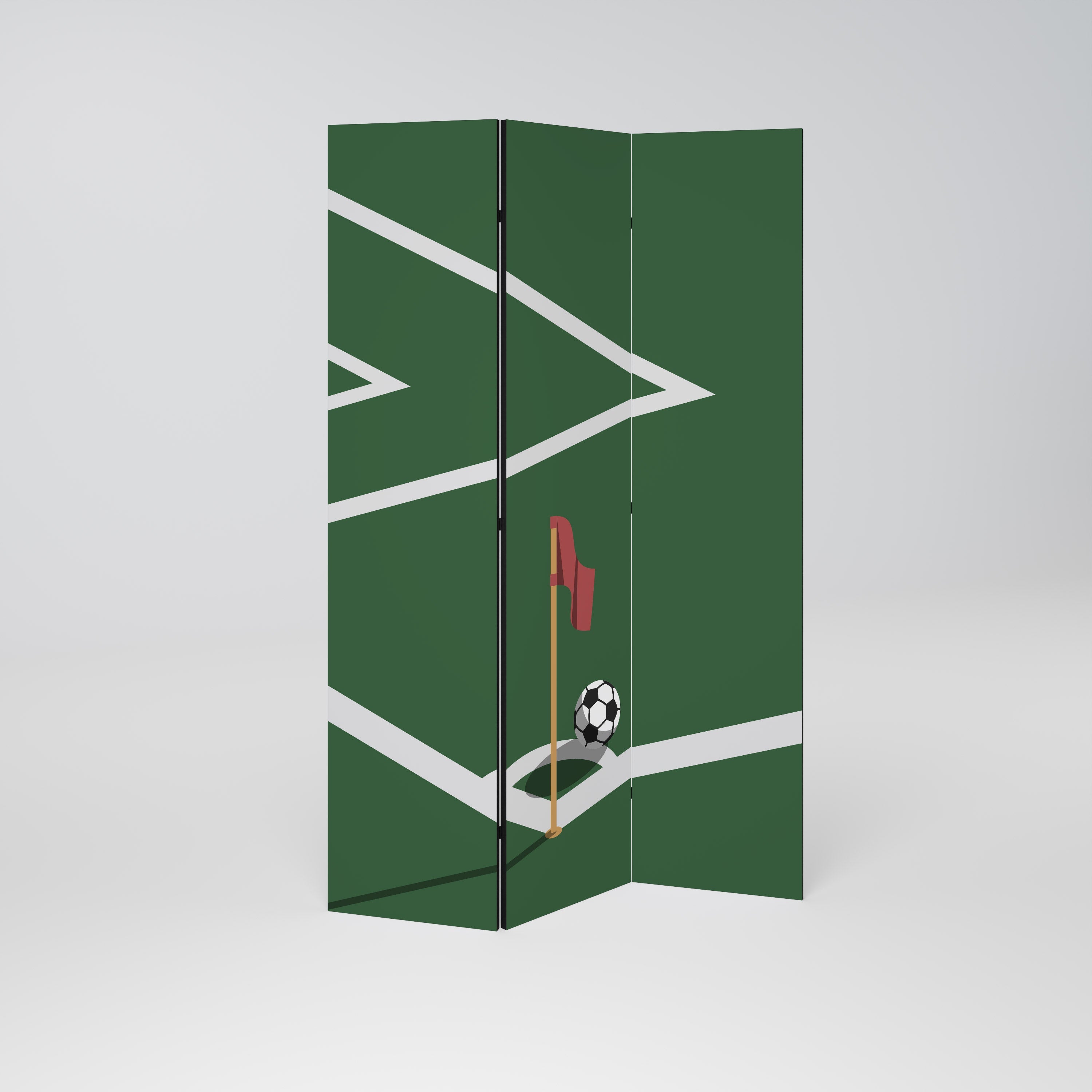 FOOTBALL ACTION Dekorativer 3-teiliger Raumteiler