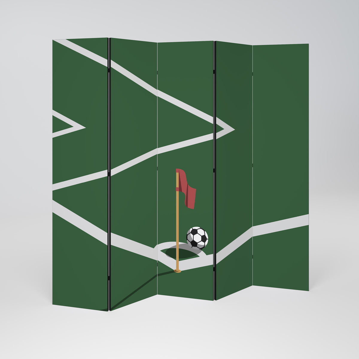 FOOTBALL ACTION 5-teiliger Paravent