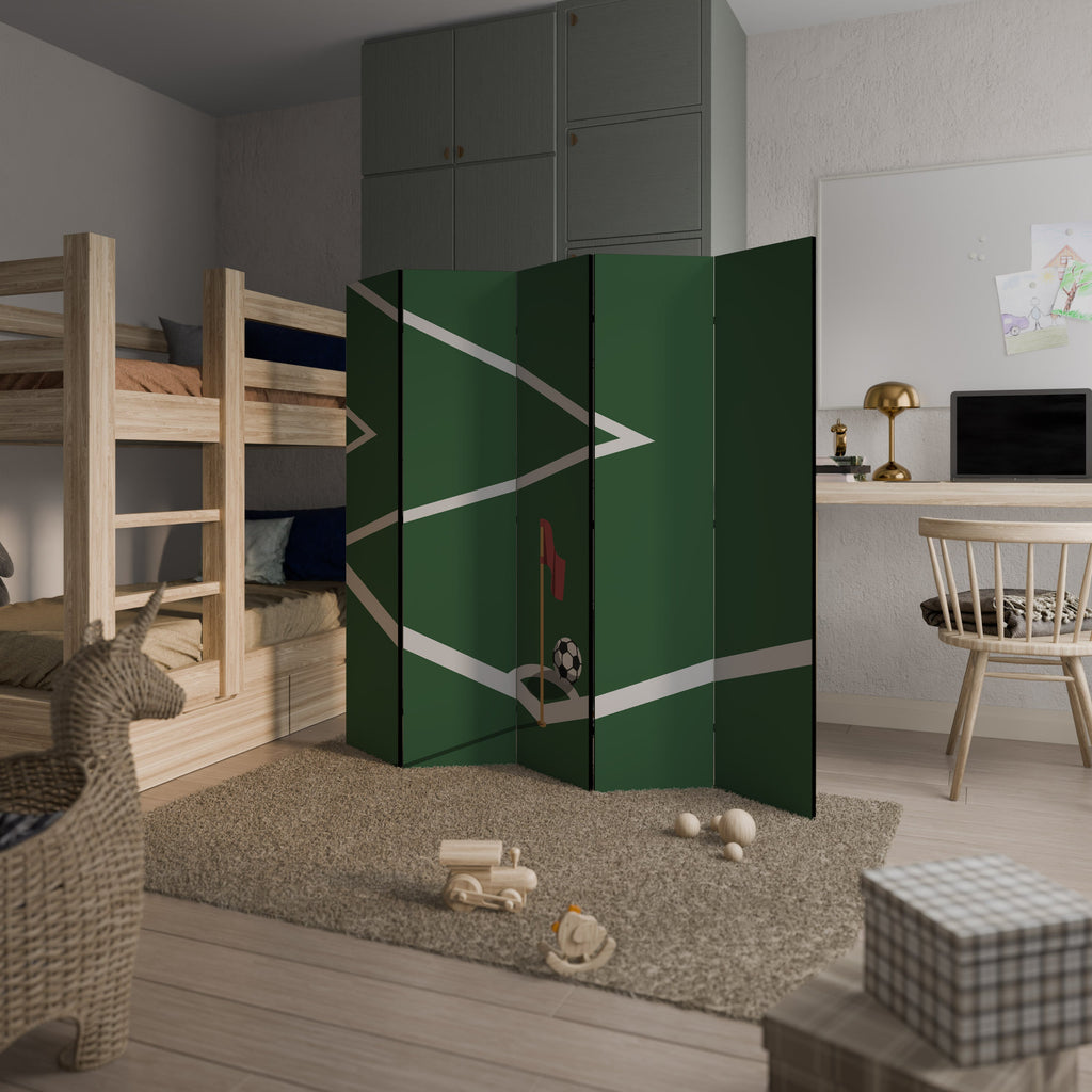 FOOTBALL ACTION Decorative 5-Panel Room Divider