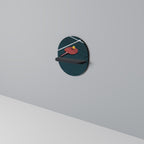 PING- PONG GAME Oval Art Shelf In Black Finish