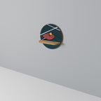 PING- PONG GAME Rundes Kunstregal in Eiche-Optik