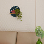 PING- PONG GAME Rundes Kunstregal in Eiche-Optik