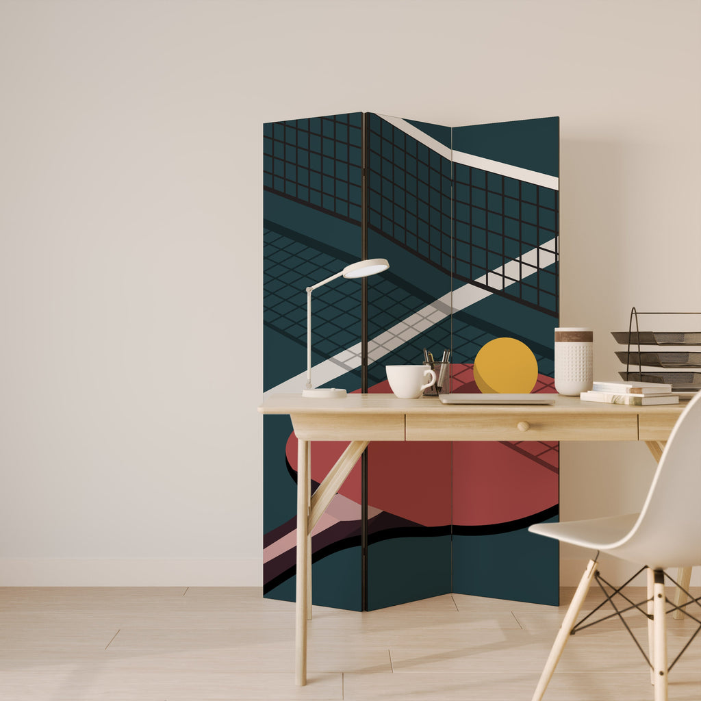 PING-PONG-SPIEL Dekorativer 3-teiliger Raumteiler