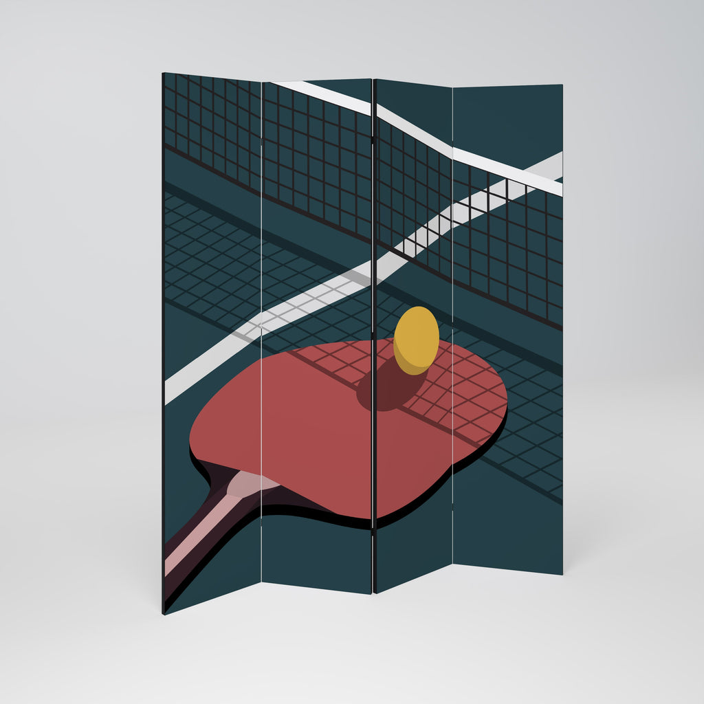 PING-PONG-SPIEL Dekorativer 4-teiliger Raumteiler