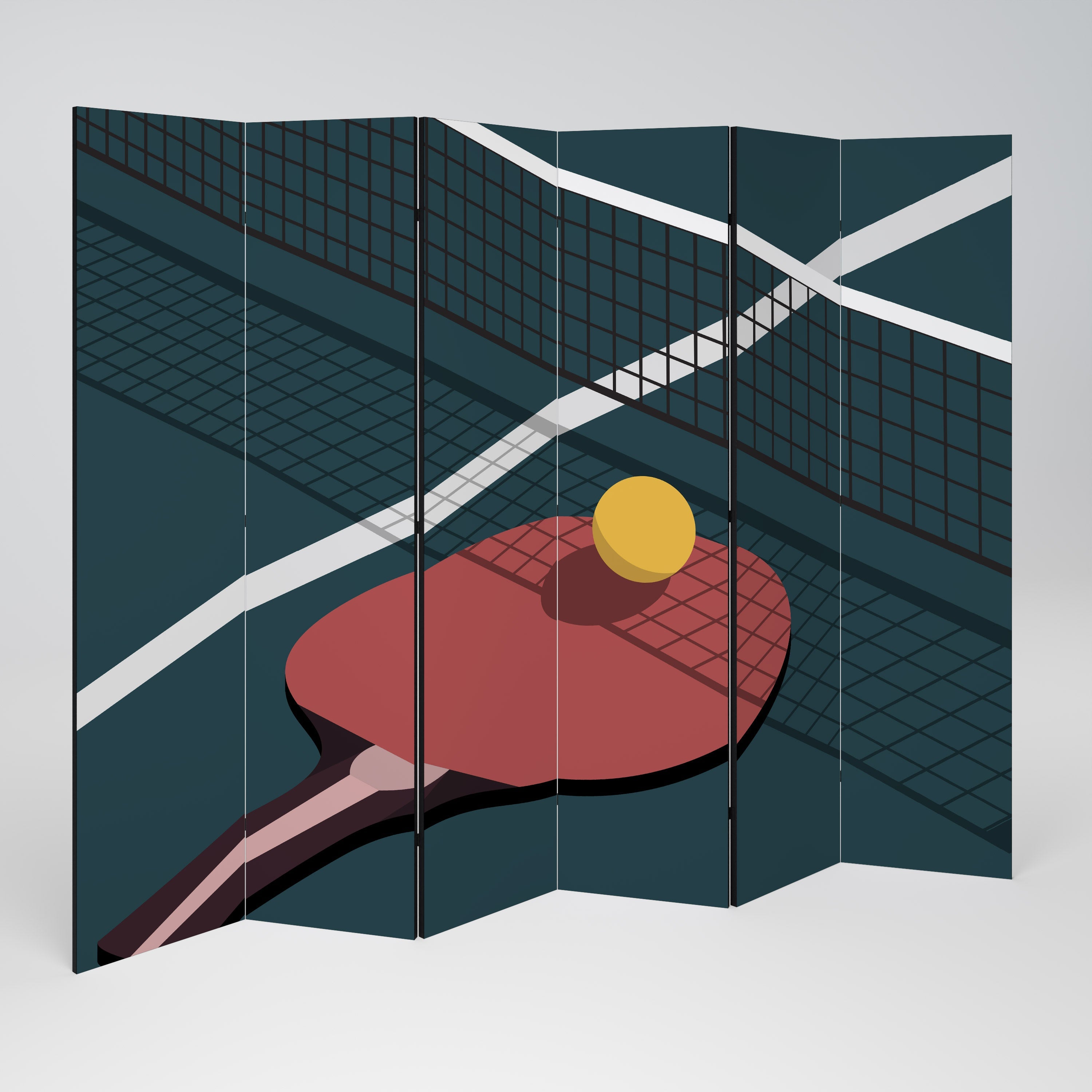 PING- PONG GAME Decorative 6-Panel Room Divider