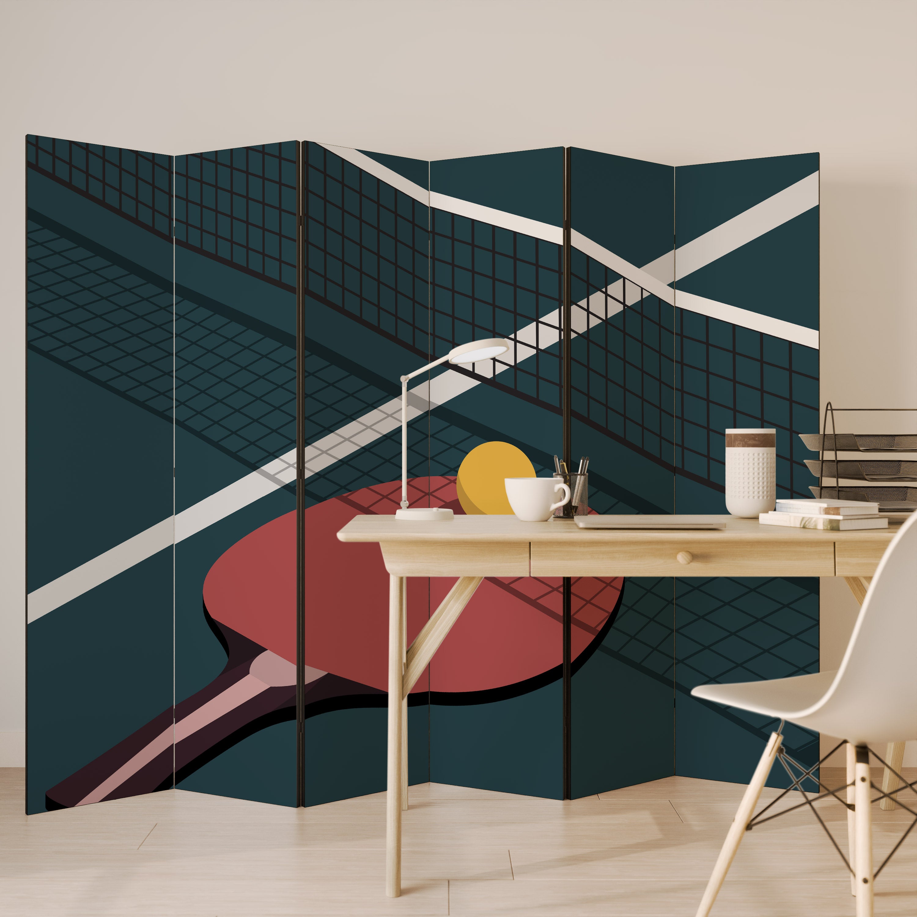PING- PONG GAME 6-Panel Room Divider
