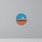 VOLLEYBALL TIME Oval Art Shelf In Black Finish