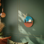 VOLLEYBALL TIME Oval Art Shelf In Black Finish