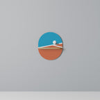 VOLLEYBALL TIME Ovales Kunstregal in Eiche-Optik