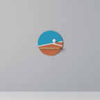 VOLLEYBALL TIME Rundes Kunstregal in Eiche-Optik