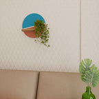 VOLLEYBALL TIME Rundes Kunstregal in Eiche-Optik