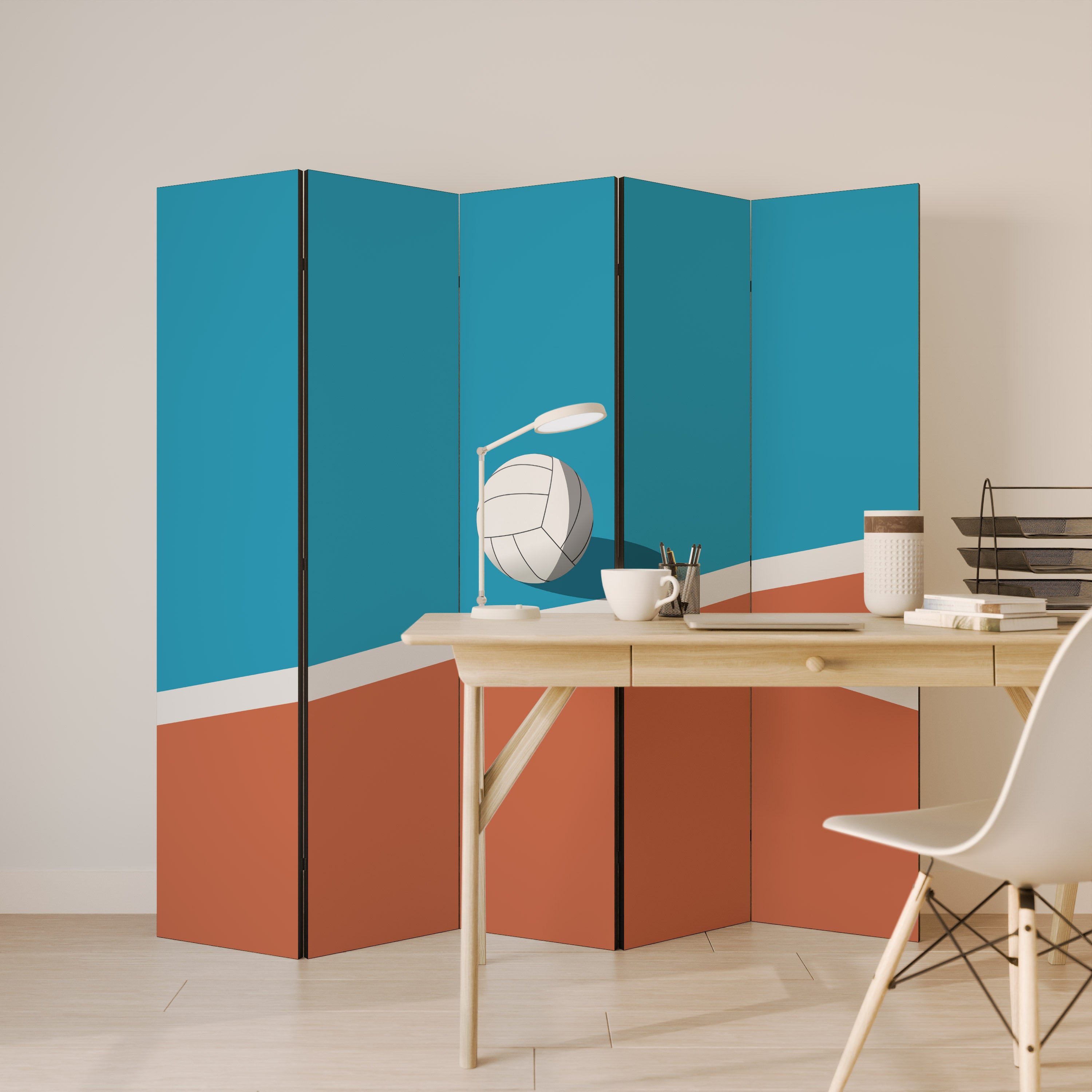 VOLLEYBALL TIME 5-teiliger Paravent