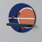 BASKETBALL CHALLENGE Rundes Kunstregal in Schwarz