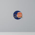 BASKETBALL CHALLENGE Rundes Kunstregal in Eiche-Optik