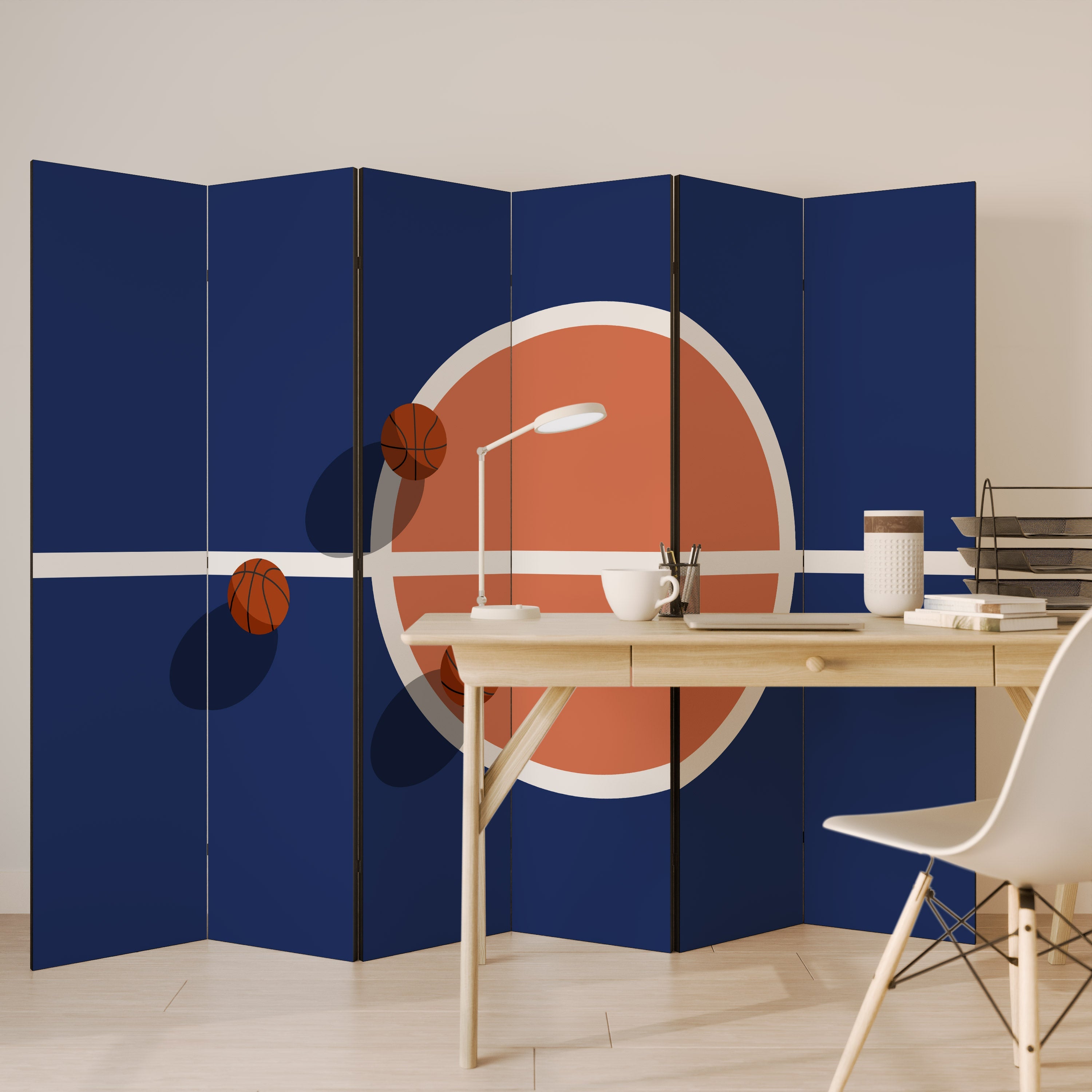 BASKETBALL CHALLENGE Decorative 6-Panel Room Divider