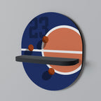 FAMOUS NUMBER 23 Oval Art Shelf In Black Finish