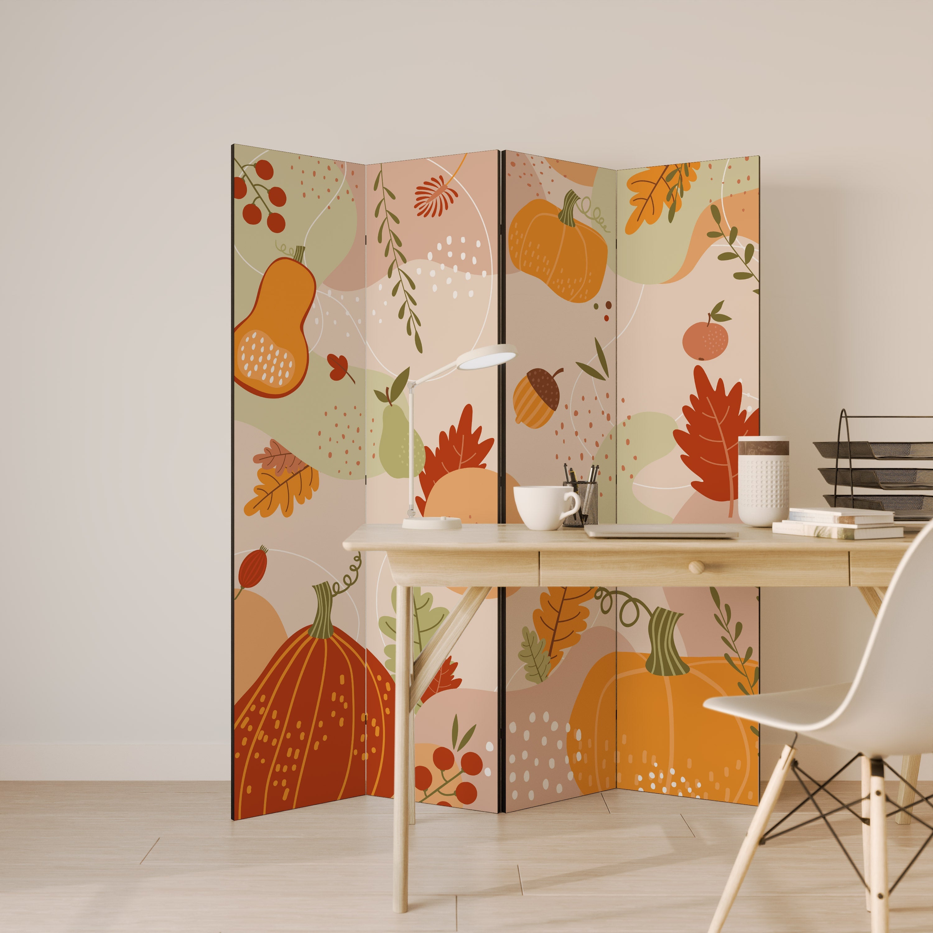 Dekorativer 4-teiliger Raumteiler „Hello Autumn“