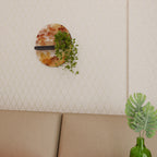 TRACES OF AUTUMN Oval Art Shelf In Black Finish