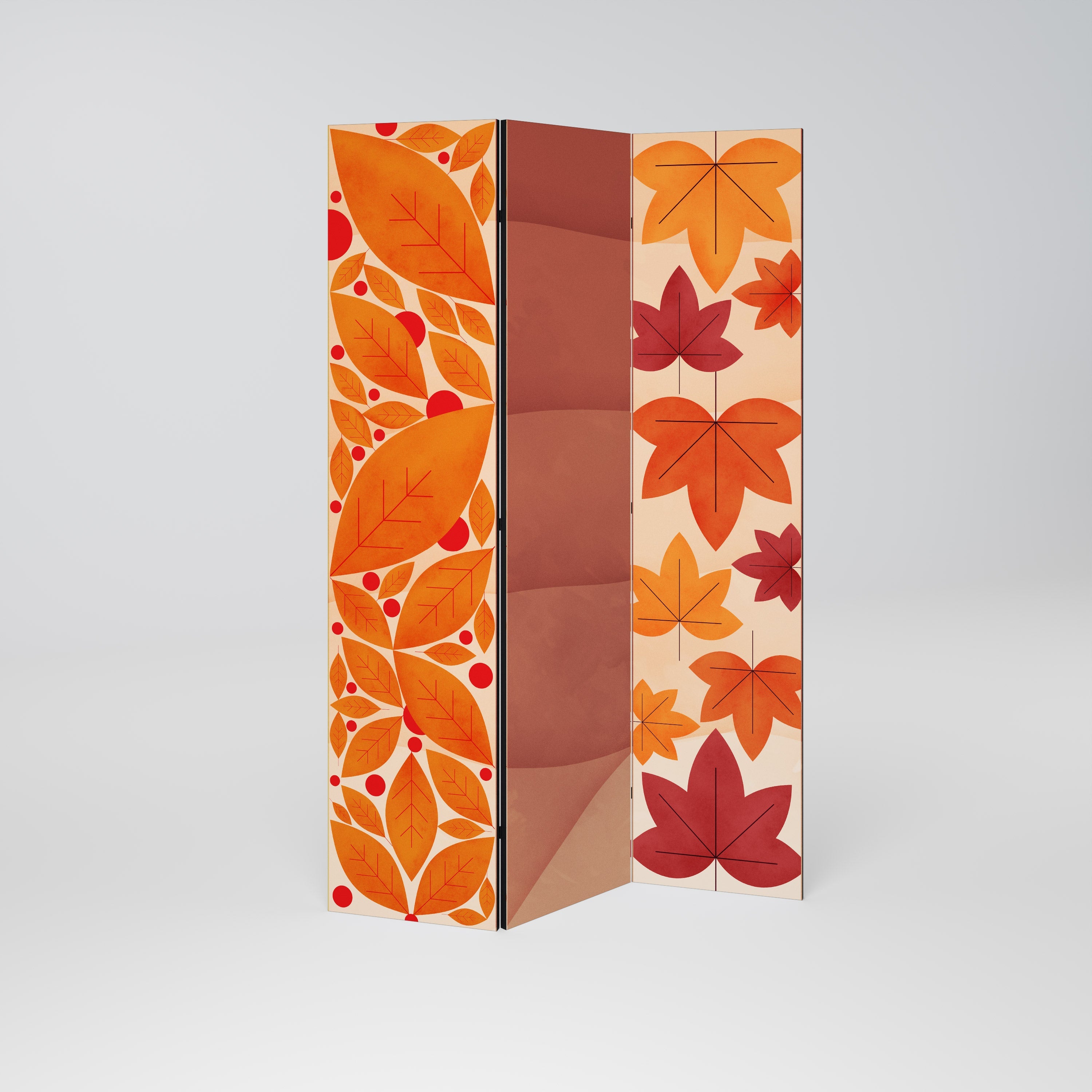 Dekorativer 3-teiliger Raumteiler „Vibrant Fall Forest“