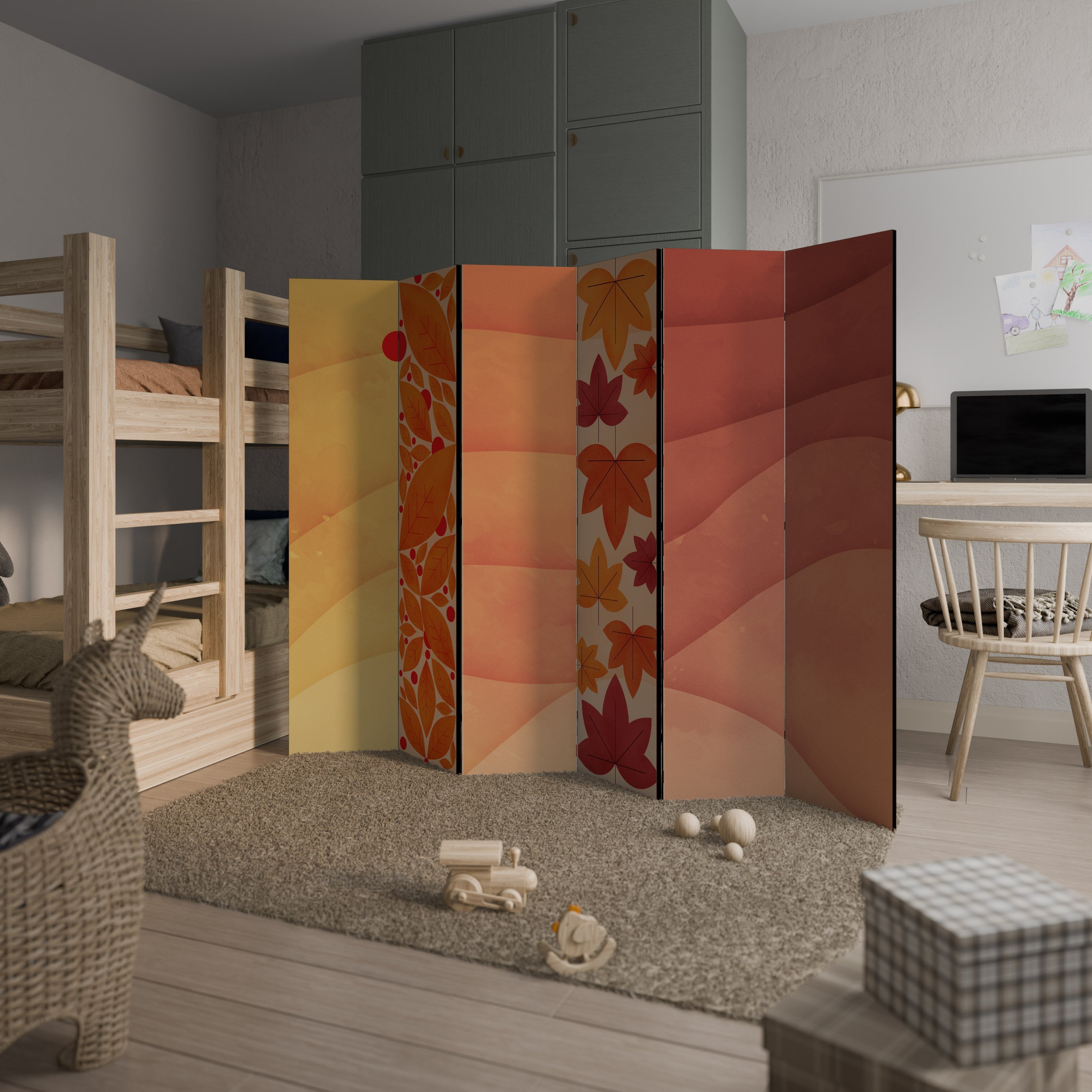 VIBRANT FALL FOLIAGE Decorative 6-Panel Room Divider