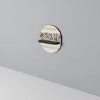 FOLIAGE ROWS Oval Art Shelf In Black Finish